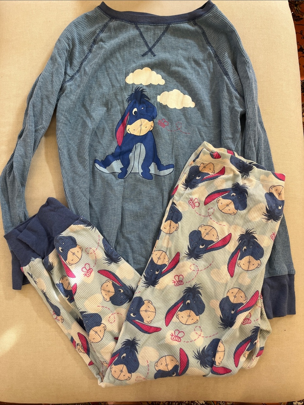 Women’s Blue Eeyore Pajama Set - Long Sleeve Top & Pants
